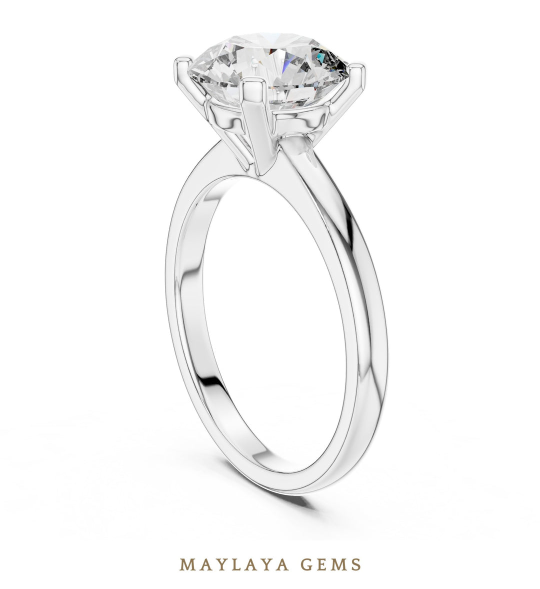 Maylaya Gems lab-grown diamond ring in white gold