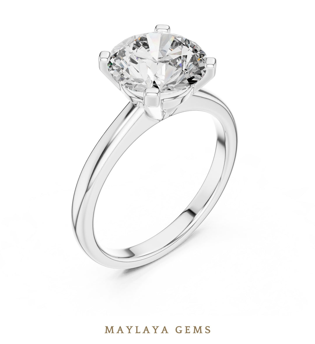 Maylaya Gems lab-grown diamond ring in white gold