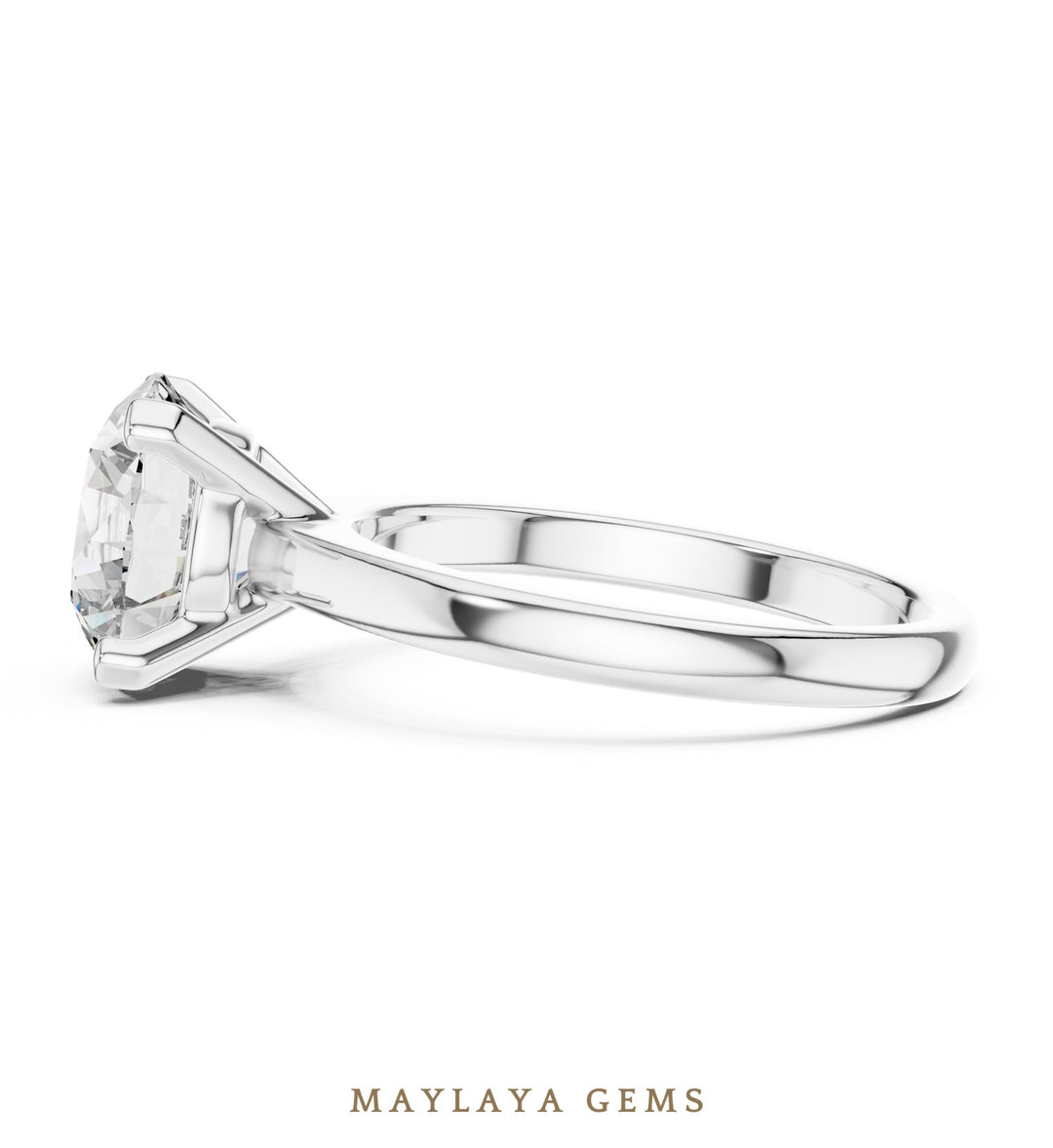 Maylaya Gems lab-grown diamond ring in white gold