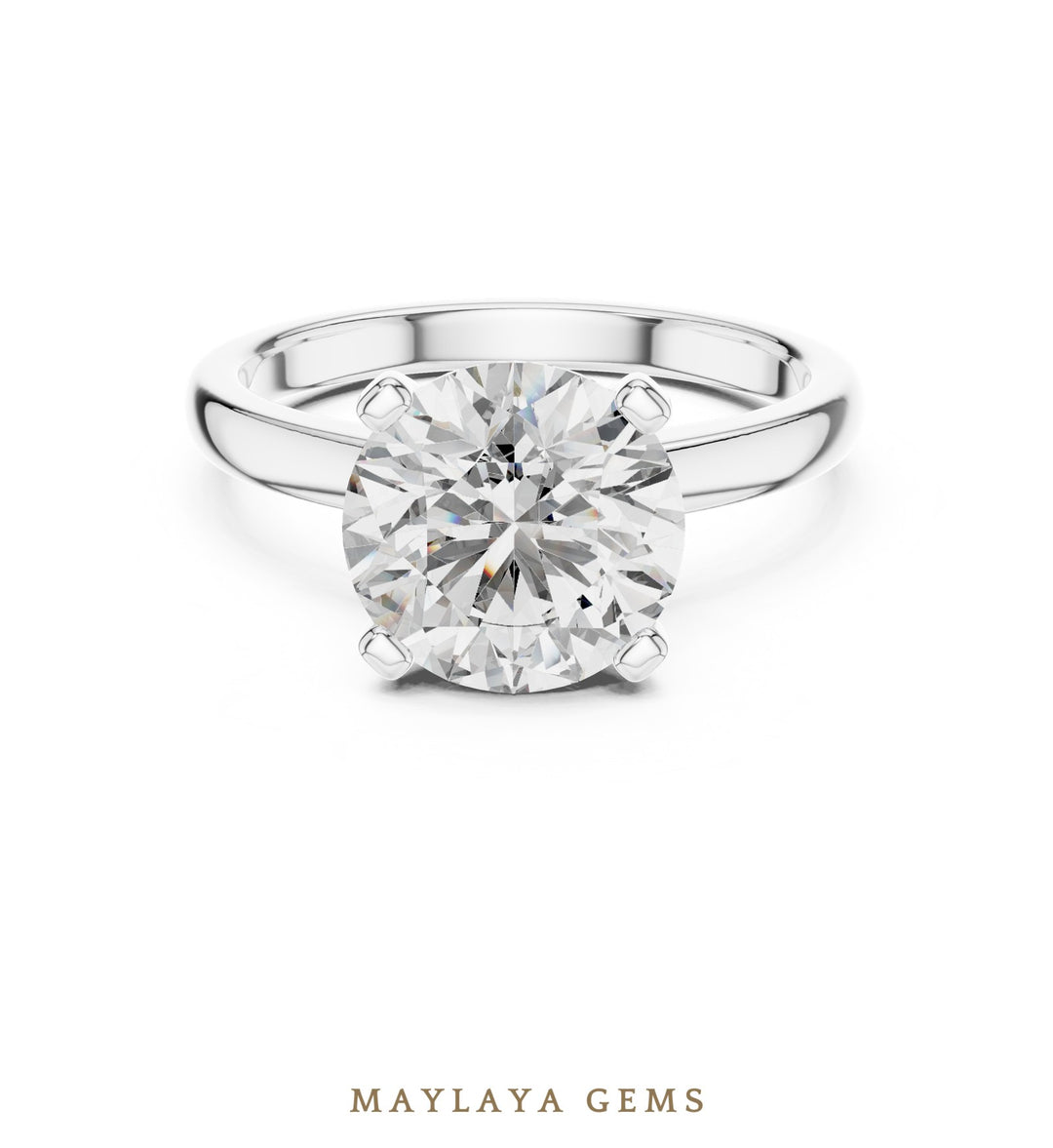 Maylaya Gems lab-grown diamond ring in white gold