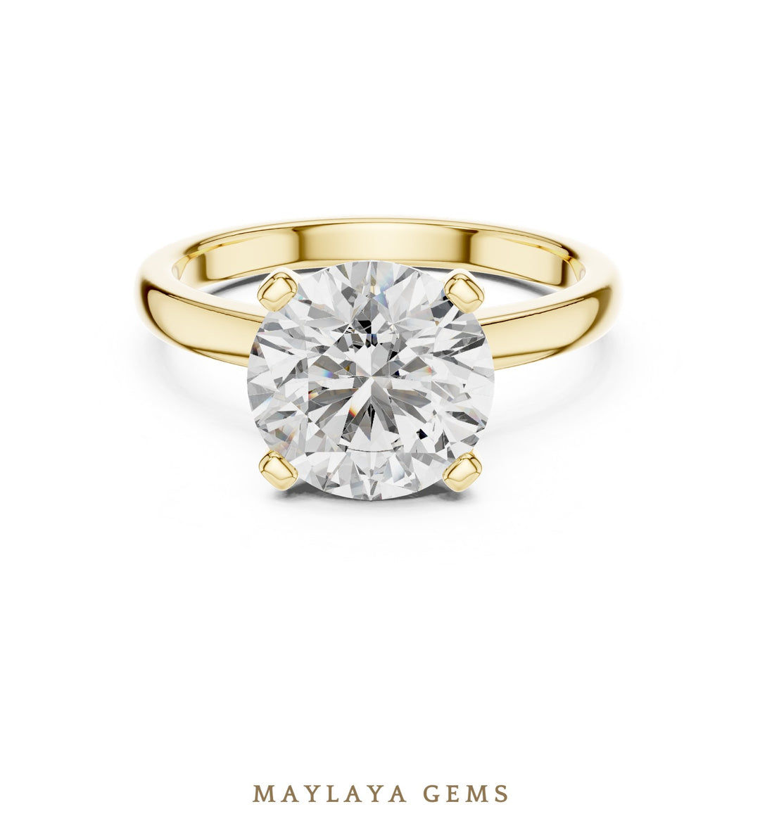 Maylaya Gems lab-grown diamond ring in yellow gold