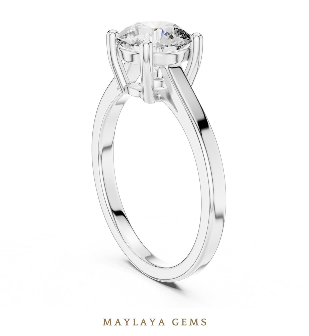 Maylaya Gems lab-grown diamond ring in white gold