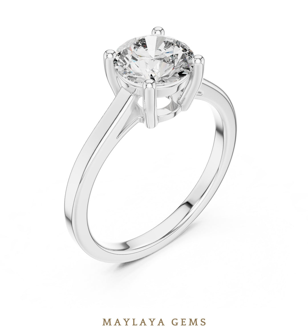 Maylaya Gems lab-grown diamond ring in white gold