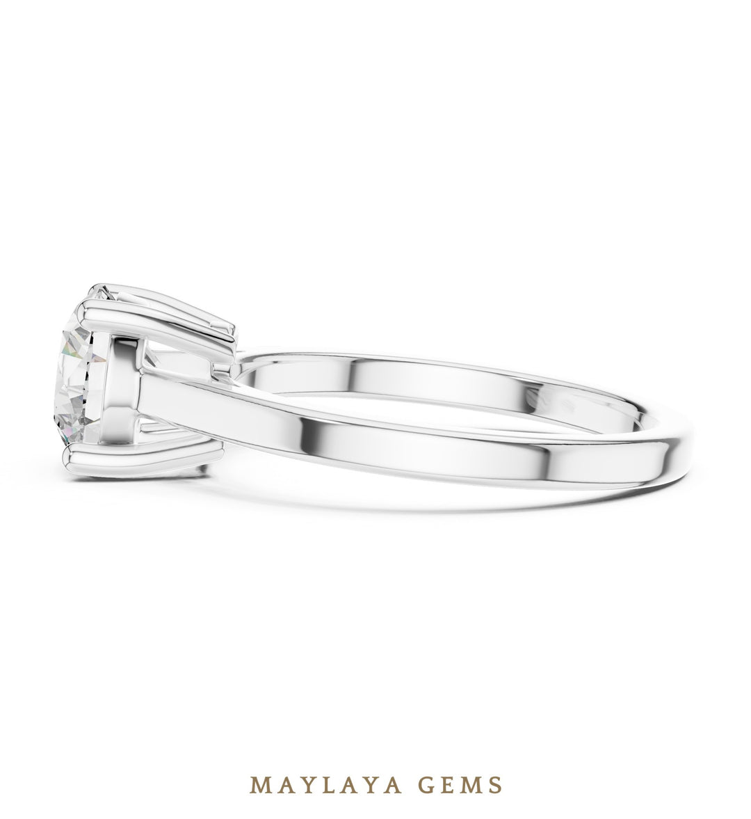 Maylaya Gems lab-grown diamond ring in white gold