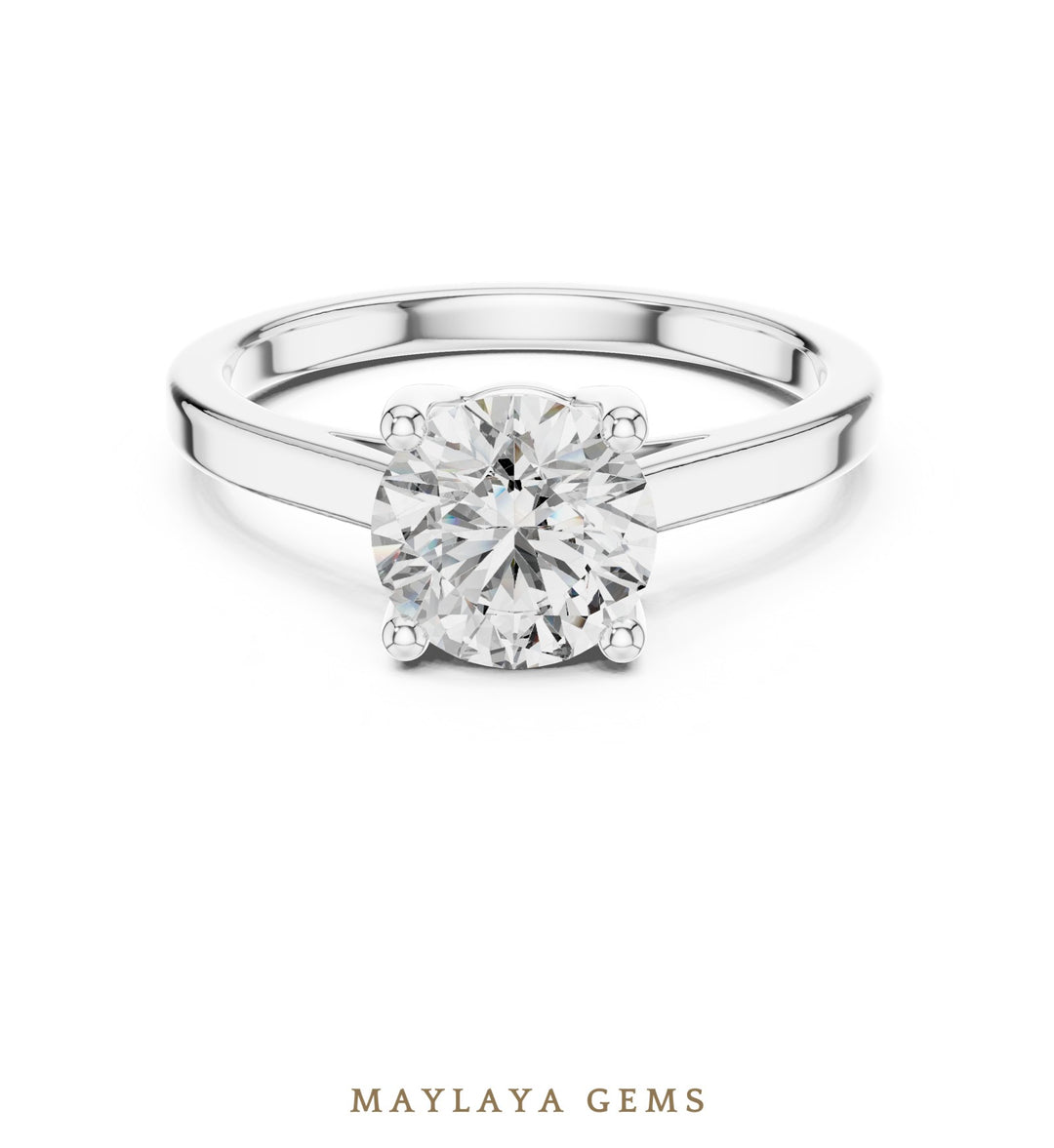Maylaya Gems lab-grown diamond ring in white gold