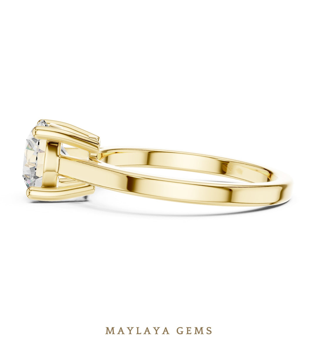 Maylaya Gems lab-grown diamond ring in yellow gold