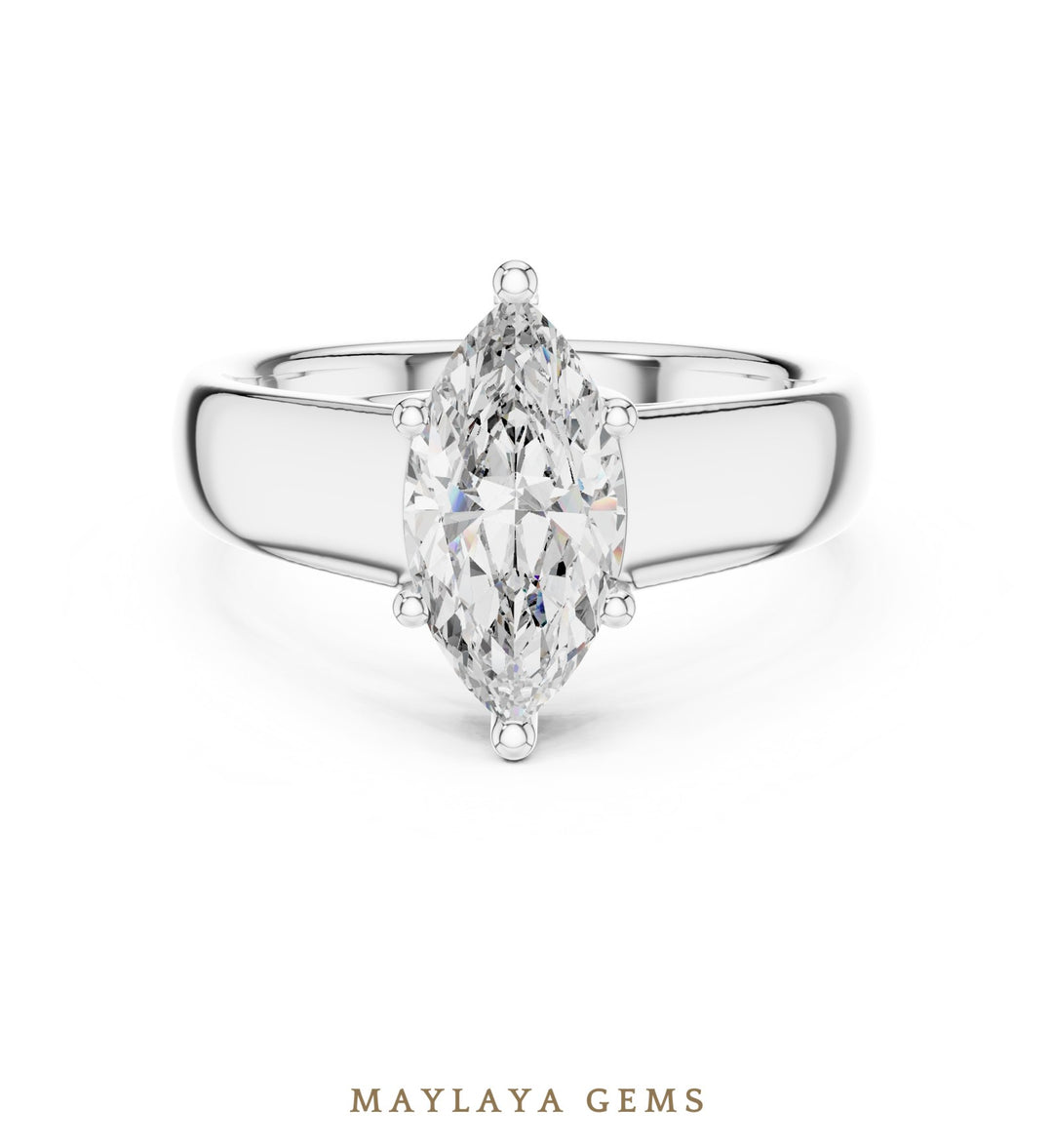Maylaya Gems lab-grown diamond ring in white gold