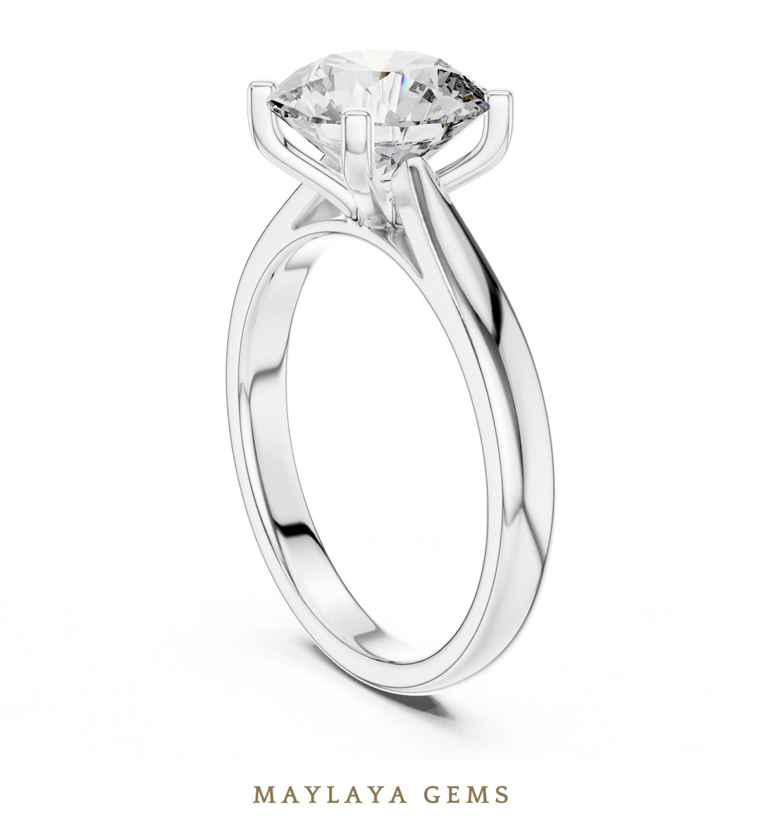 Maylaya Gems lab-grown diamond ring in white gold