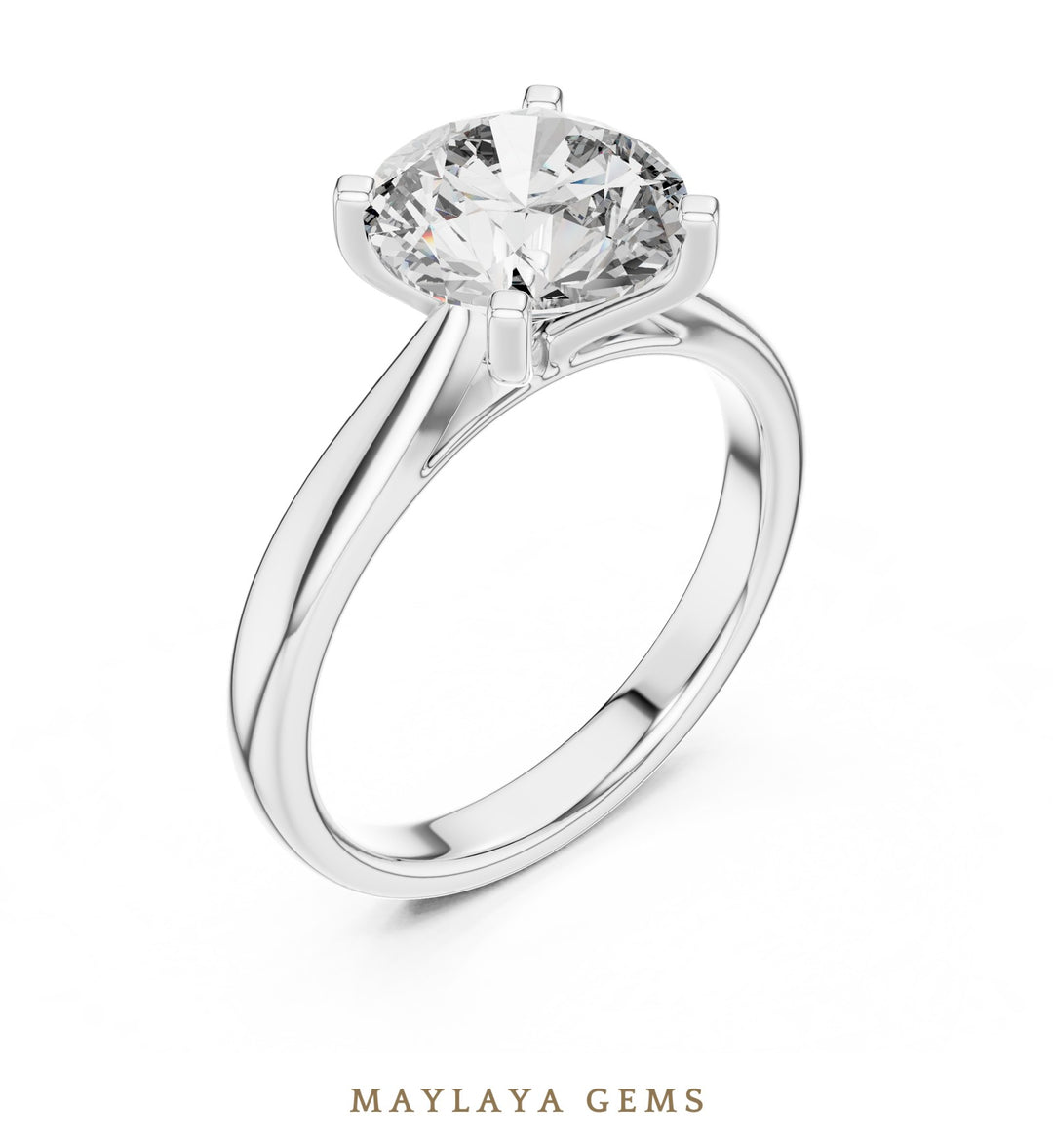 Maylaya Gems lab-grown diamond ring in white gold