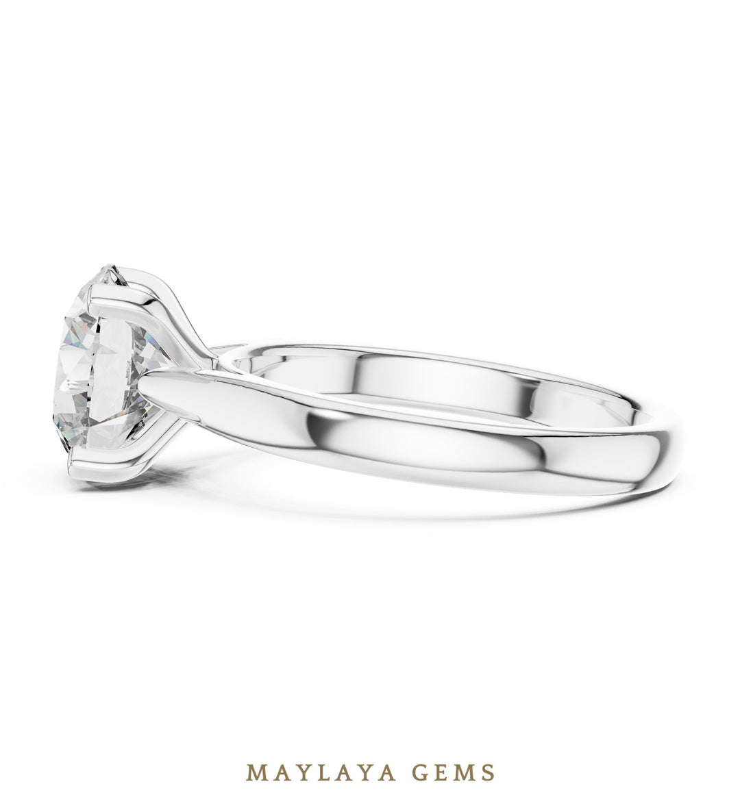 Maylaya Gems lab-grown diamond ring in white gold