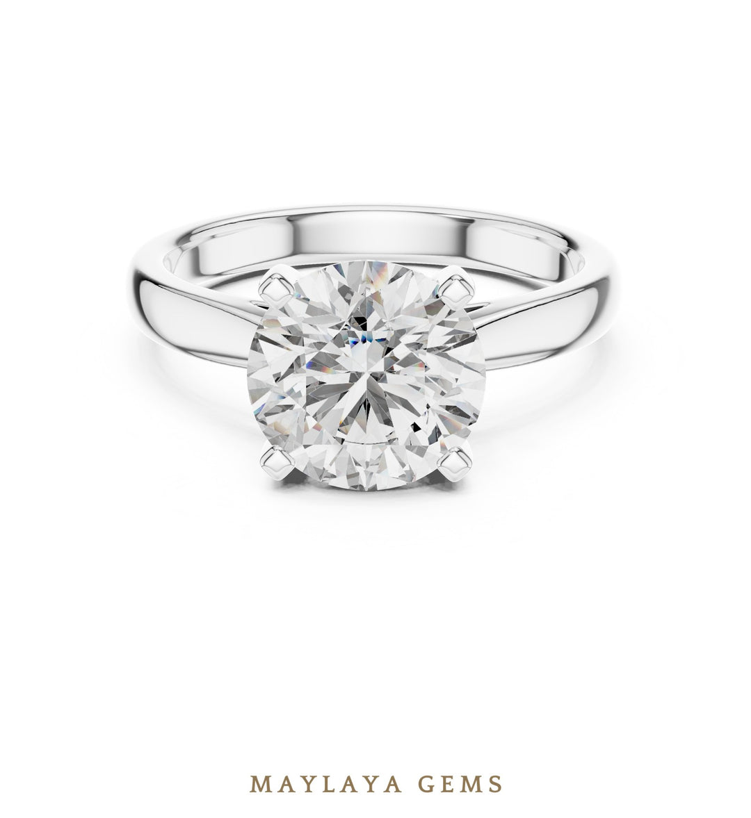 Maylaya Gems lab-grown diamond ring in white gold