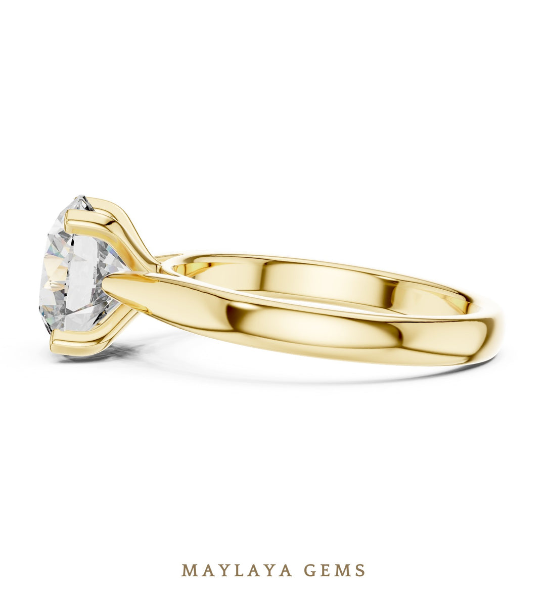 Maylaya Gems lab-grown diamond ring in yellow gold