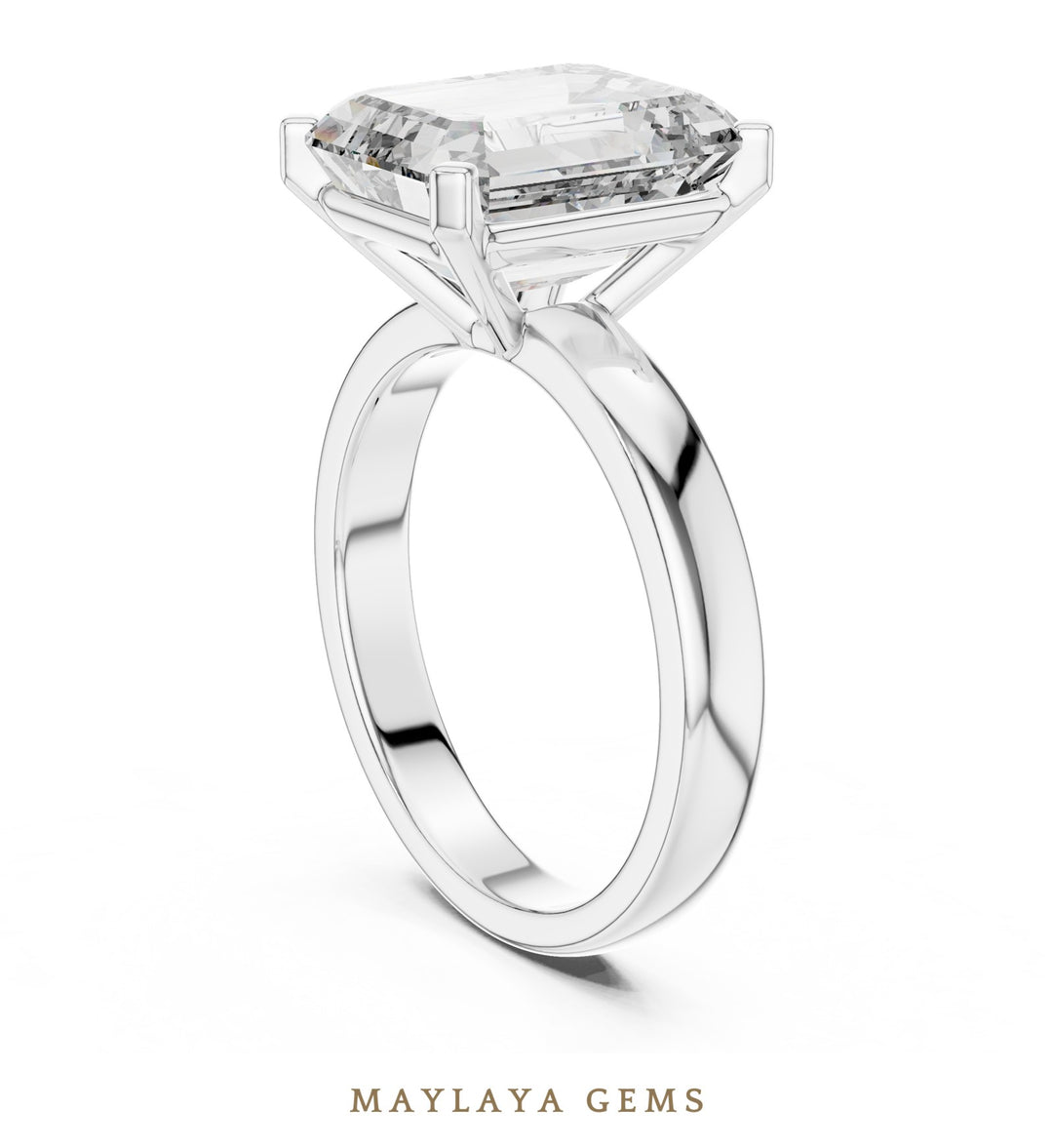 Maylaya Gems lab-grown diamond ring in white gold