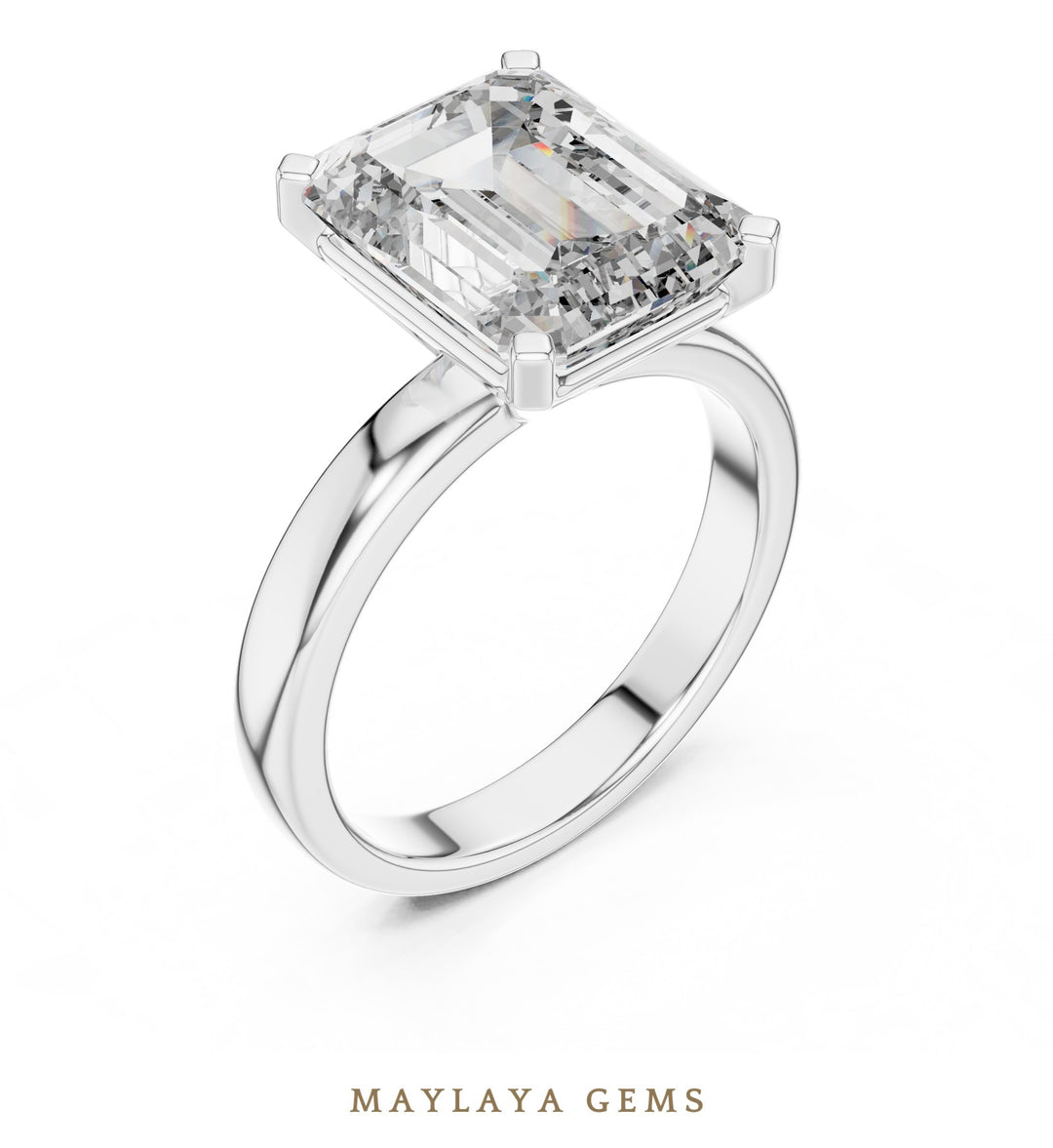 Maylaya Gems lab-grown diamond ring in white gold