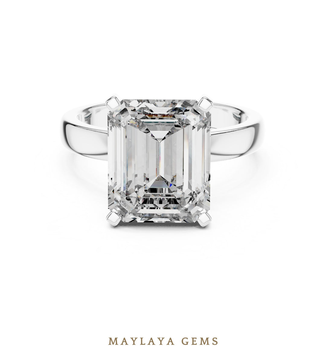 Maylaya Gems lab-grown diamond ring in white gold