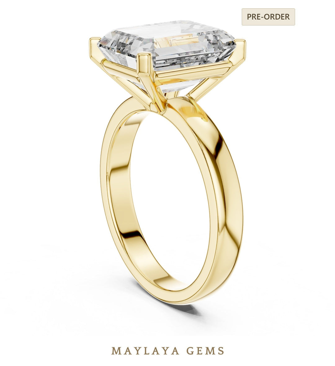 Maylaya Gems lab-grown diamond ring in yellow gold