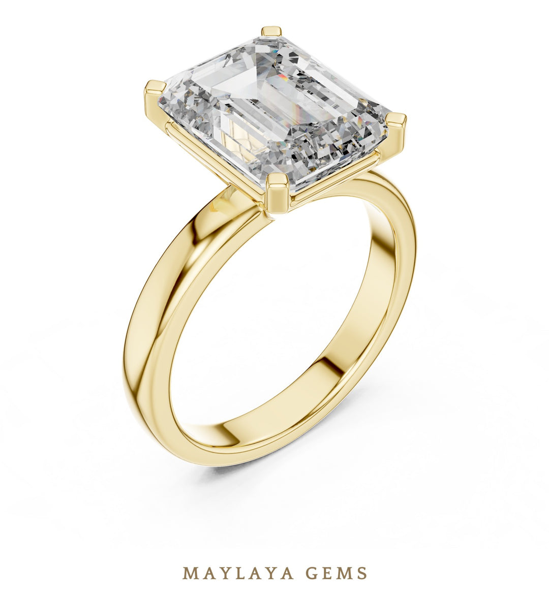 Maylaya Gems lab-grown diamond ring in yellow gold