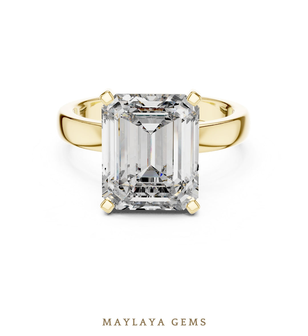 Maylaya Gems lab-grown diamond ring in yellow gold