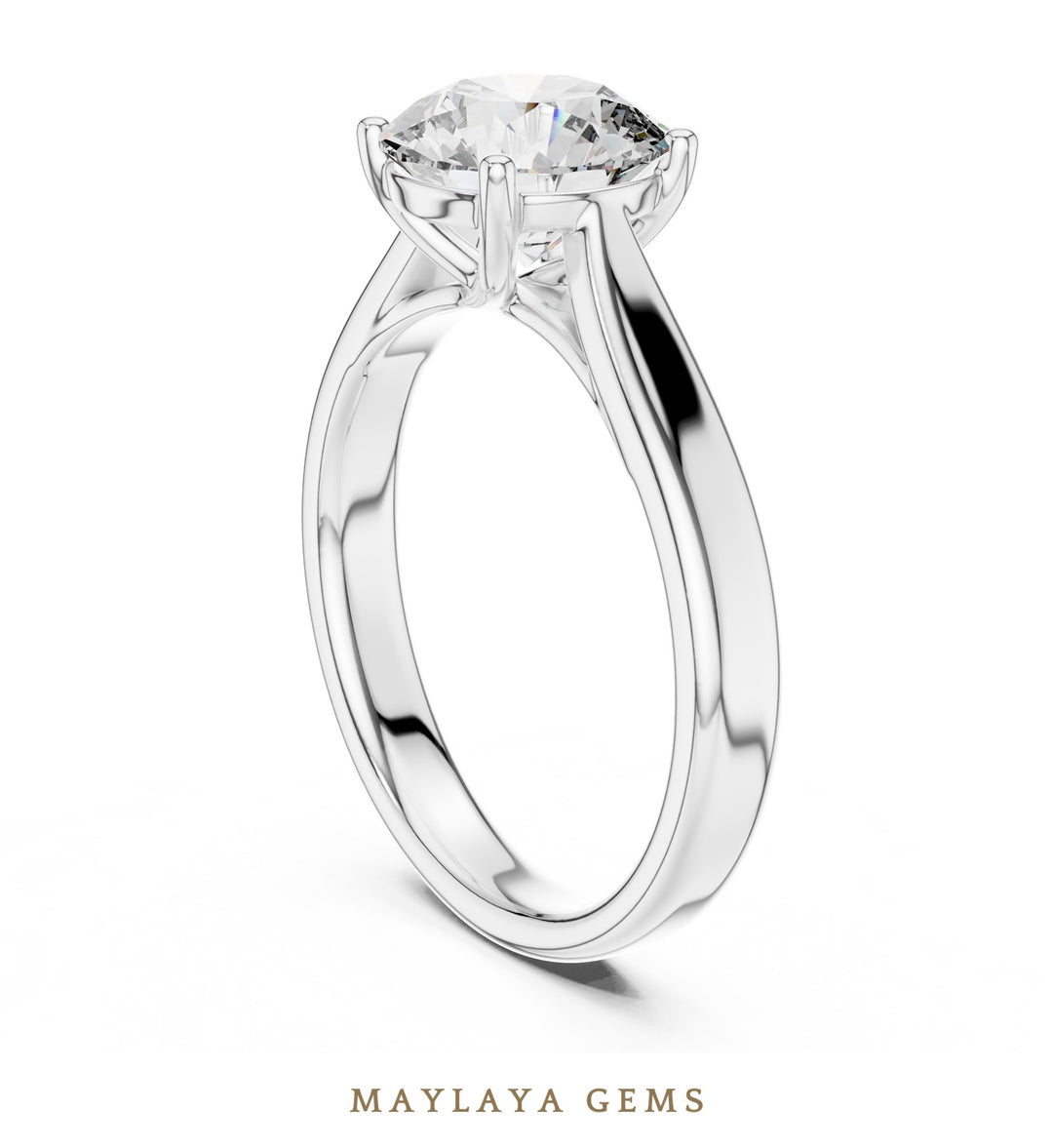 Maylaya Gems lab-grown diamond ring in white gold