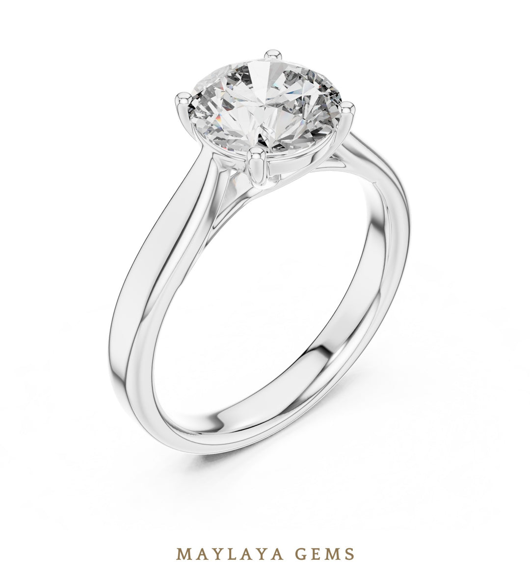 Maylaya Gems lab-grown diamond ring in white gold