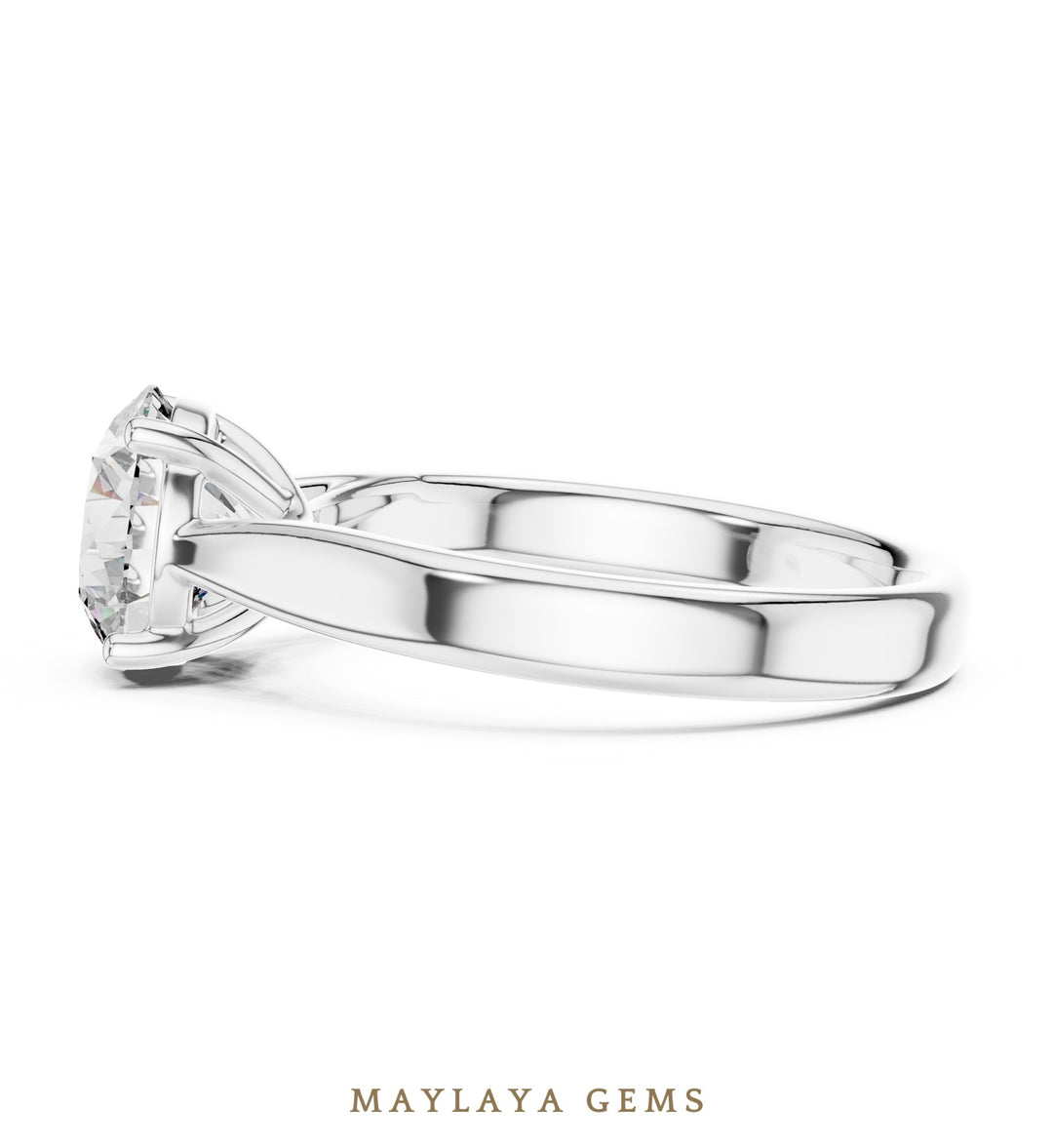 Maylaya Gems lab-grown diamond ring in white gold