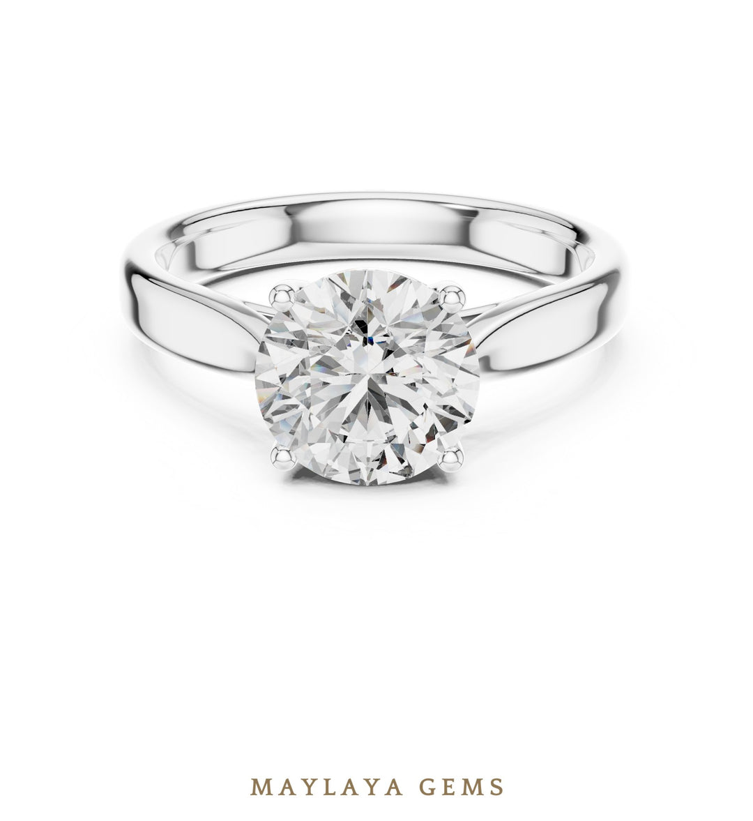 Maylaya Gems lab-grown diamond ring in white gold