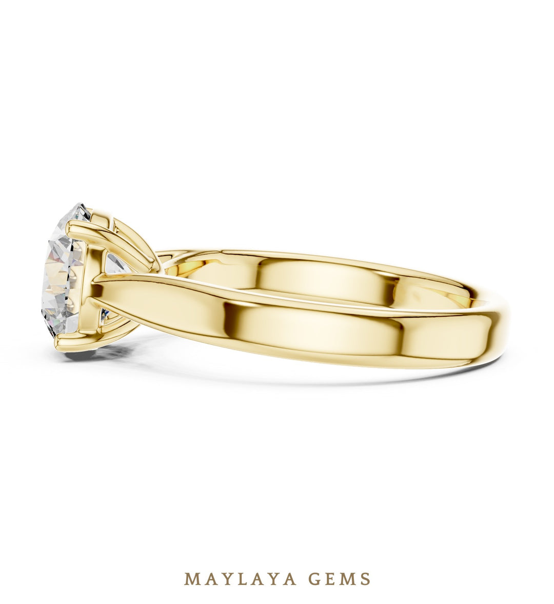 Maylaya Gems lab-grown diamond ring in yellow gold
