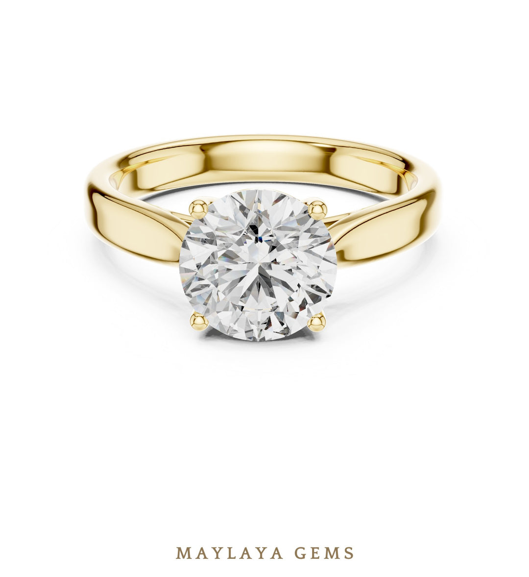 Maylaya Gems lab-grown diamond ring in yellow gold