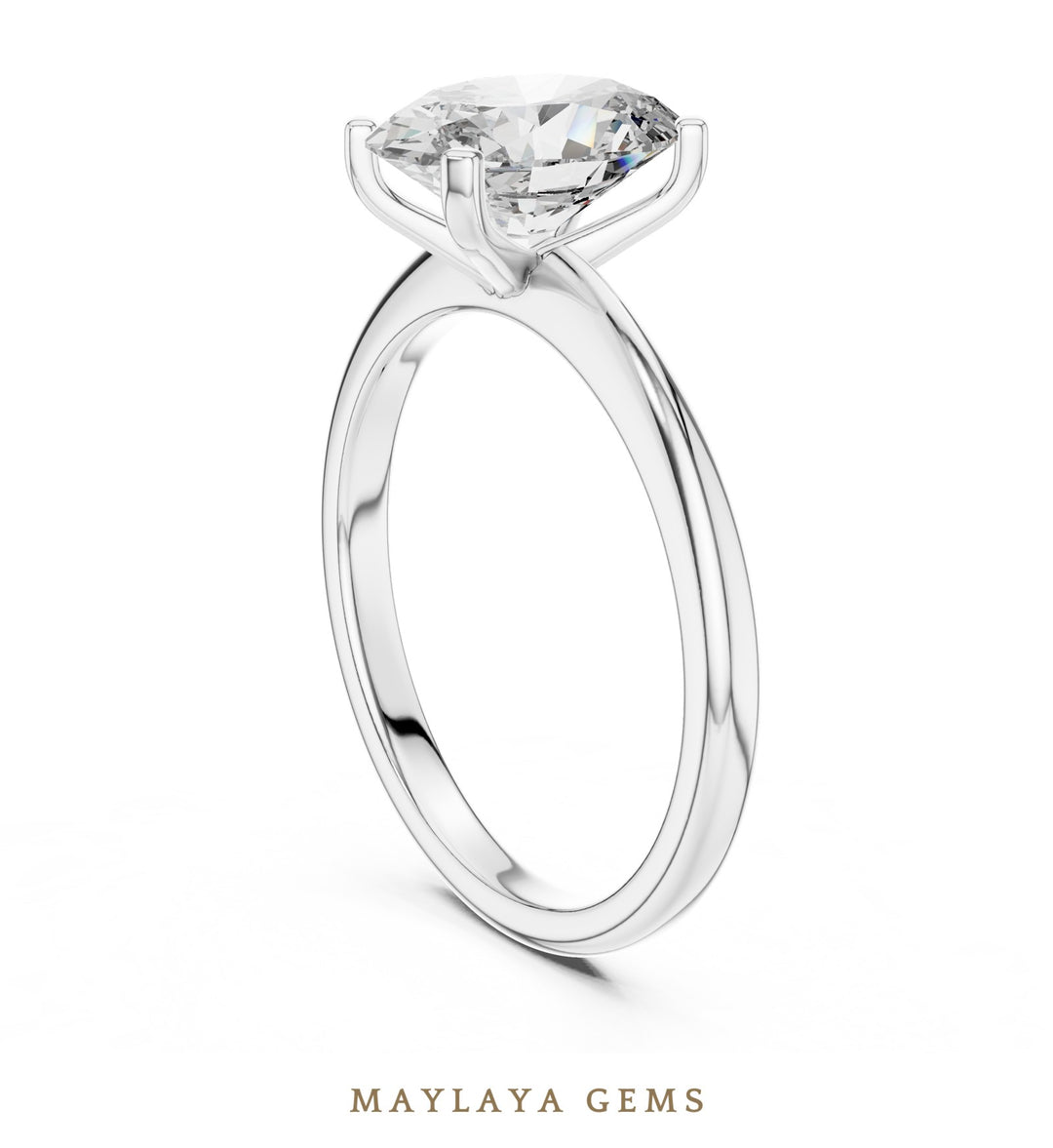 Maylaya Gems lab-grown diamond ring in white gold
