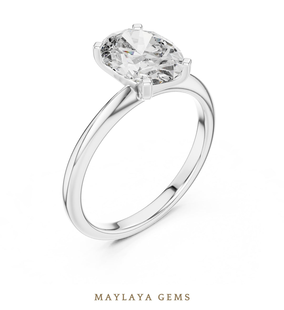 Maylaya Gems lab-grown diamond ring in white gold