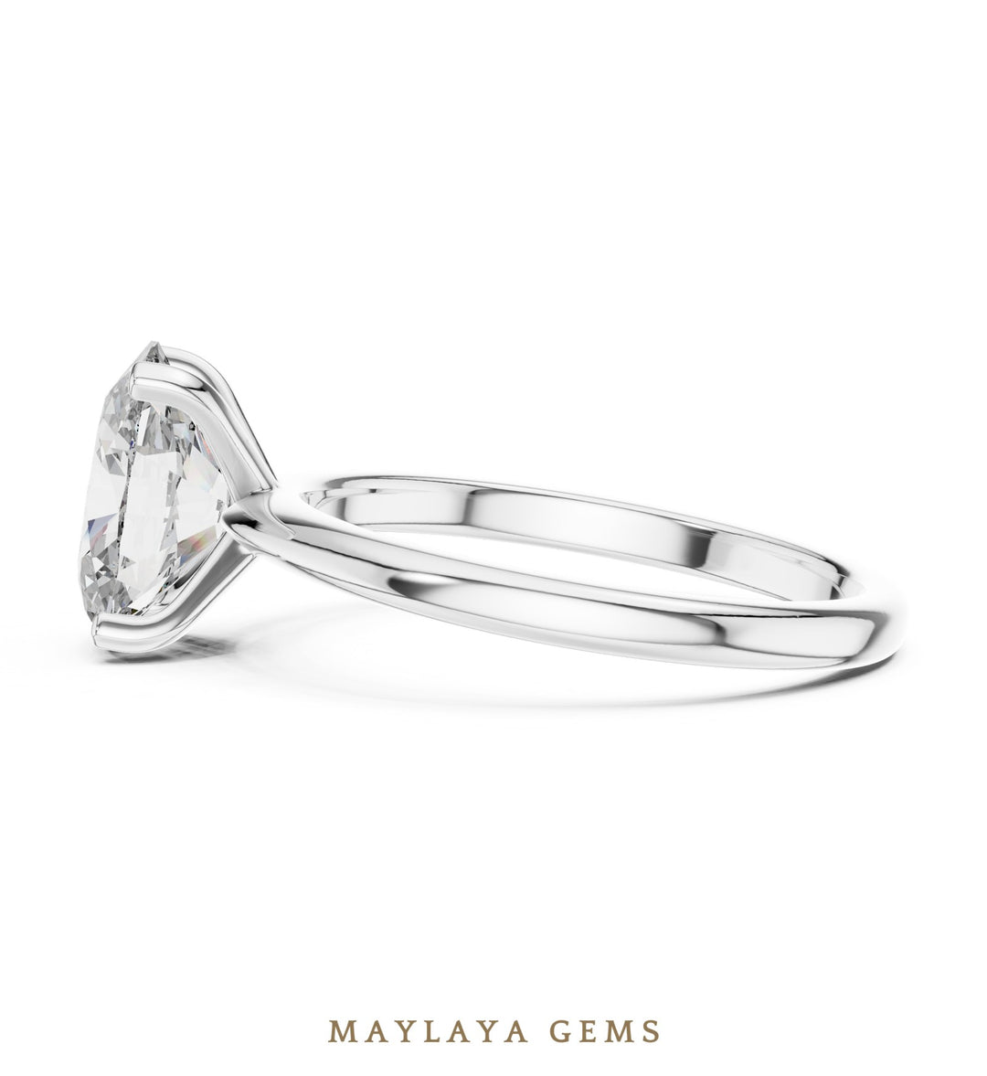 Maylaya Gems lab-grown diamond ring in white gold