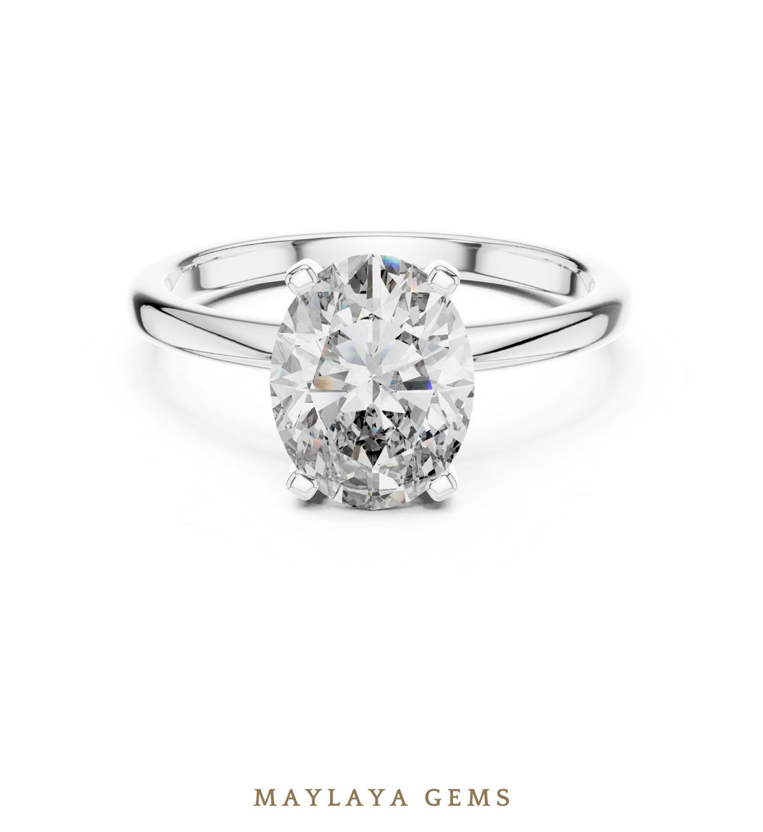Maylaya Gems lab-grown diamond ring in white gold