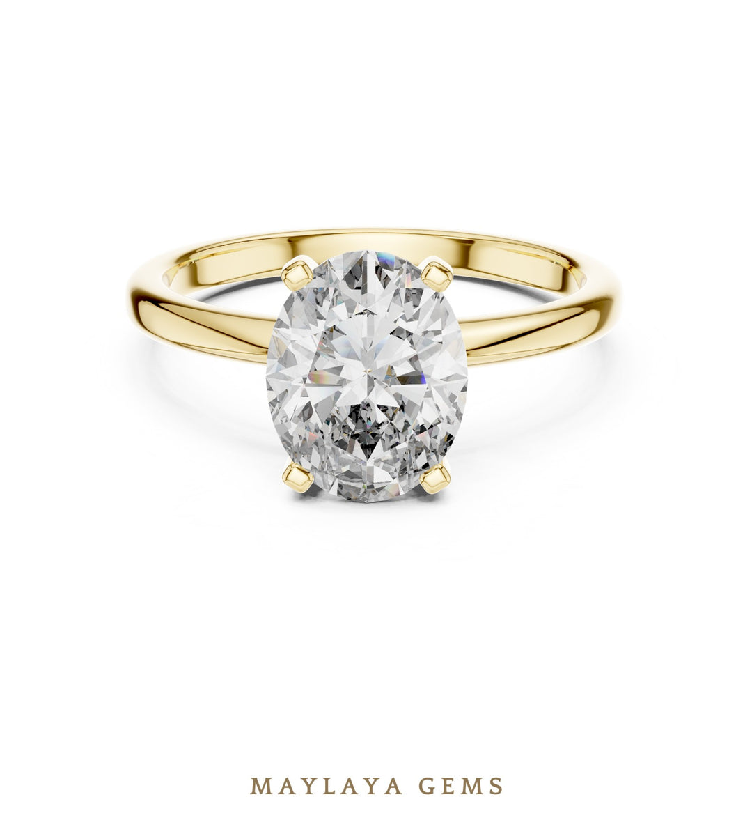 Maylaya Gems lab-grown diamond ring in yellow gold