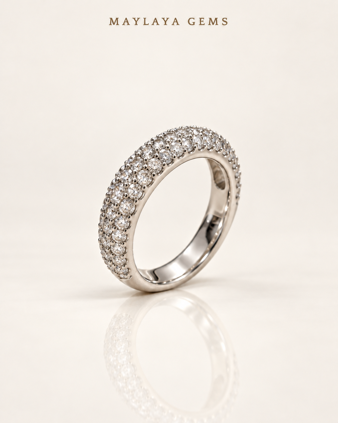 Maylaya gems e007 — white background duo, soft white standing view