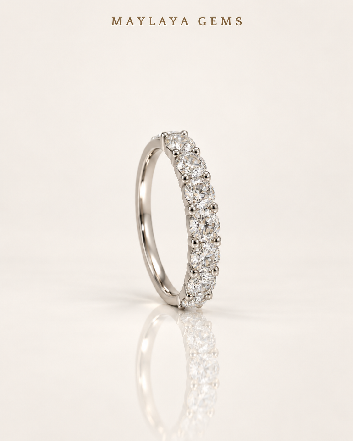 Maylaya gems e010 — white background duo, soft white standing view