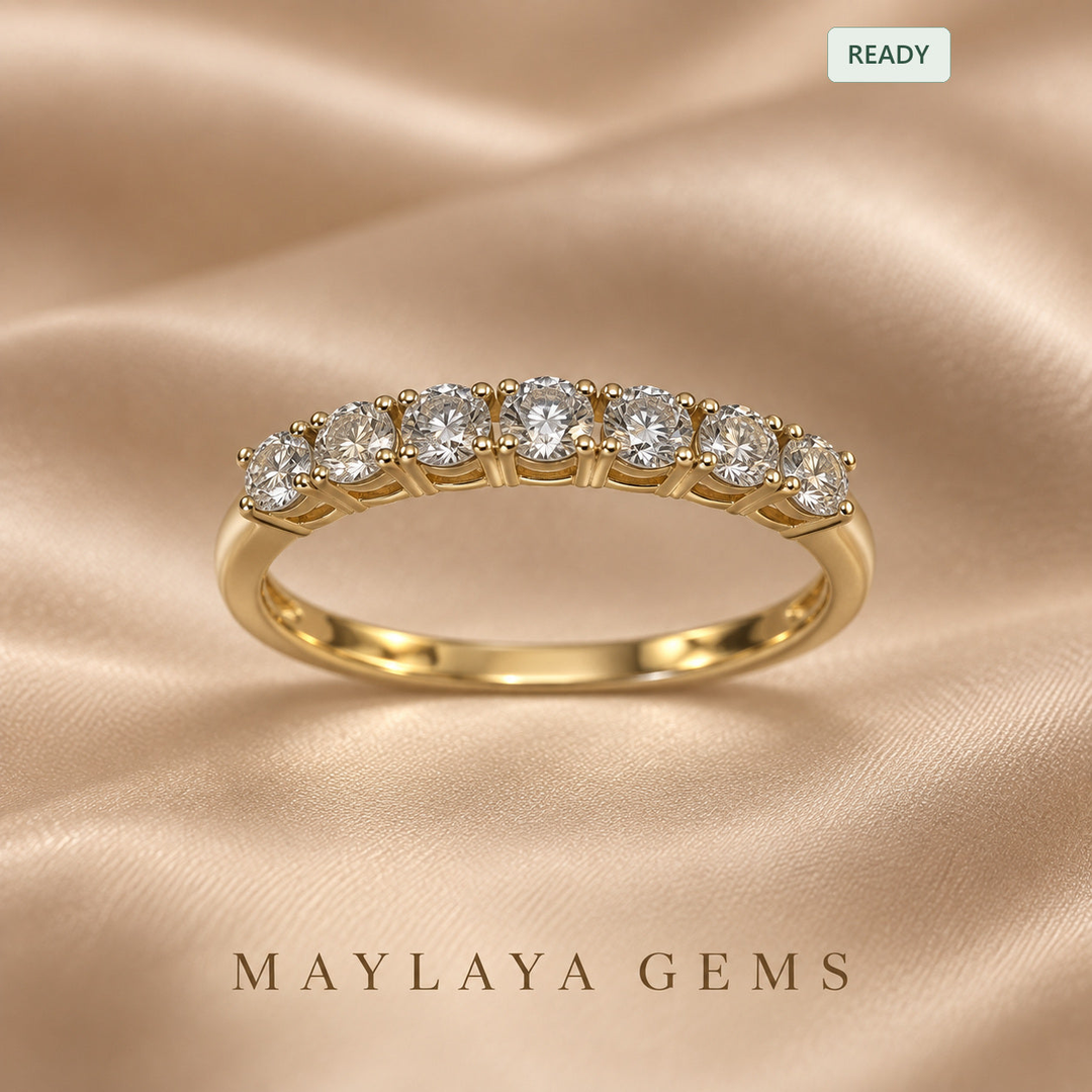 Maylaya Gems E011 round diamond band — view 1