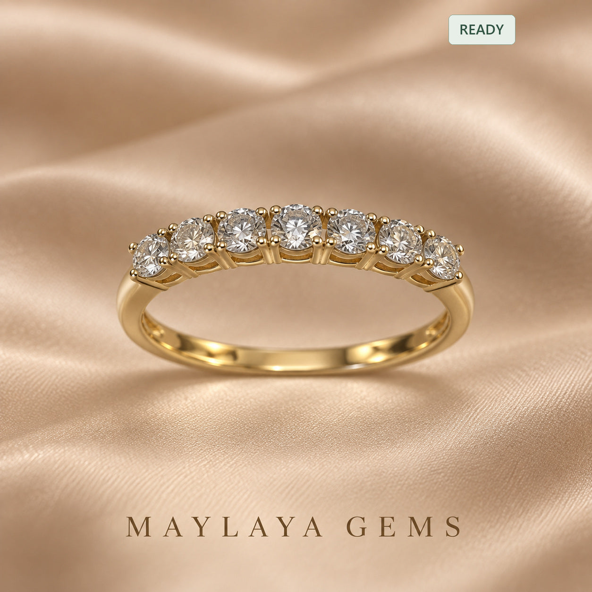 Maylaya gems e011 round diamond band — view 1
