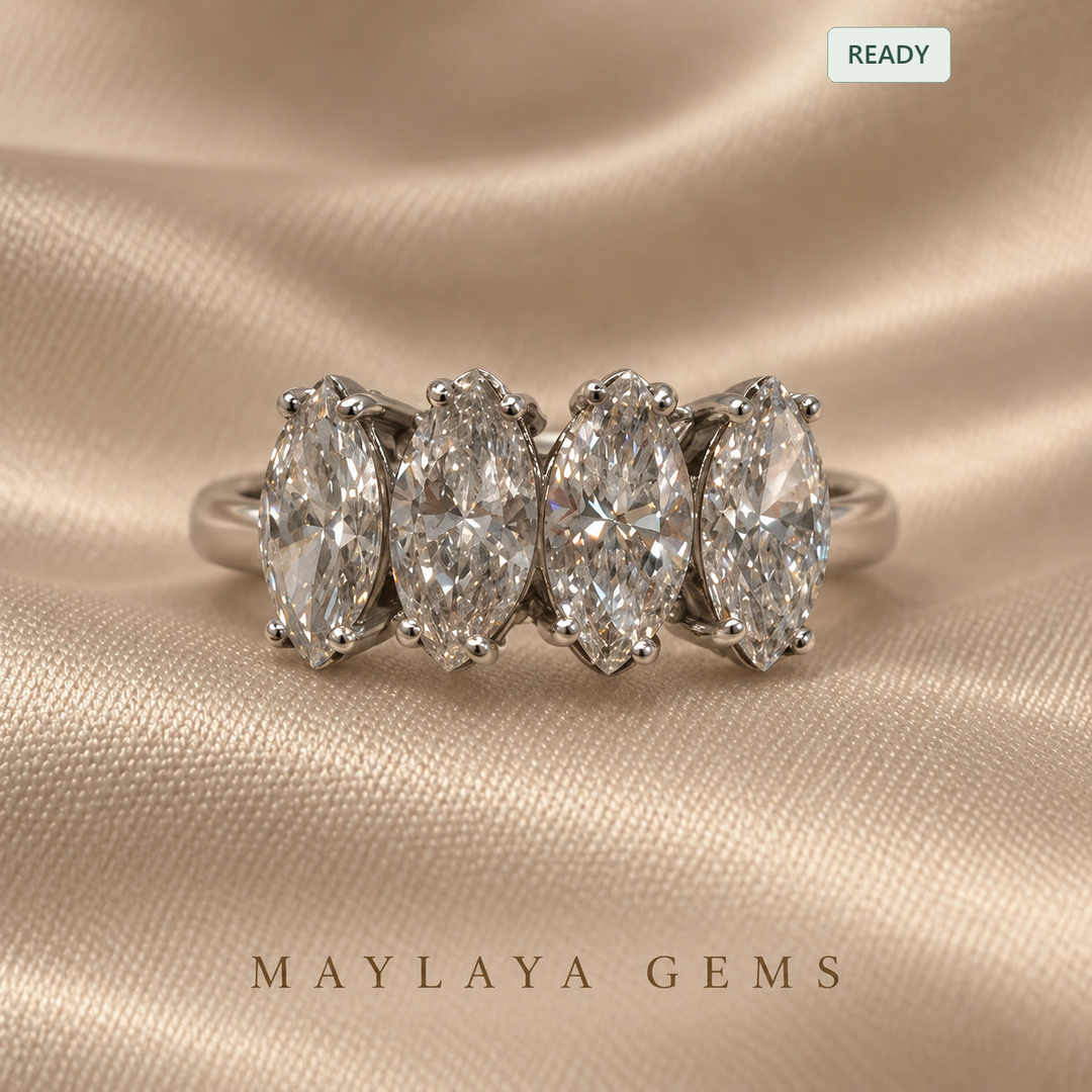 Maylaya Gems E021 marquise diamond band — view 1