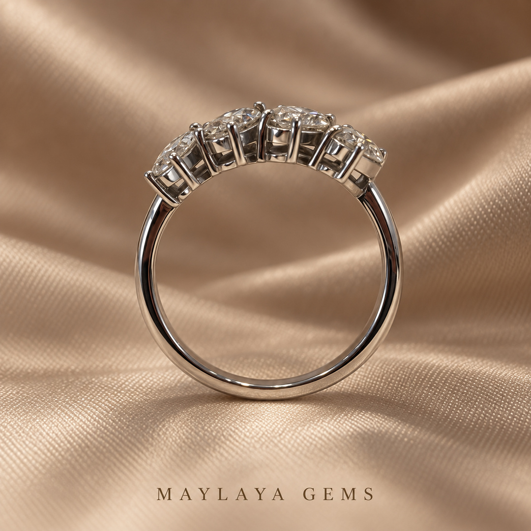 Maylaya Gems E021 marquise diamond band — view 3