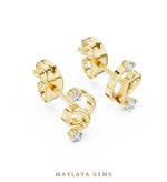 Load image into Gallery viewer, Maylaya Gems round open spiral earrings in yellow gold
