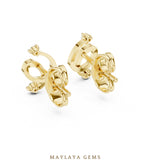 Load image into Gallery viewer, Maylaya Gems round open spiral earrings in yellow gold

