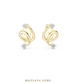 Load image into Gallery viewer, Maylaya Gems round open spiral earrings in yellow gold
