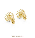 Load image into Gallery viewer, Maylaya Gems round sunray earrings in yellow gold
