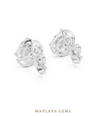 Load image into Gallery viewer, Maylaya Gems round woven halo earrings in white gold
