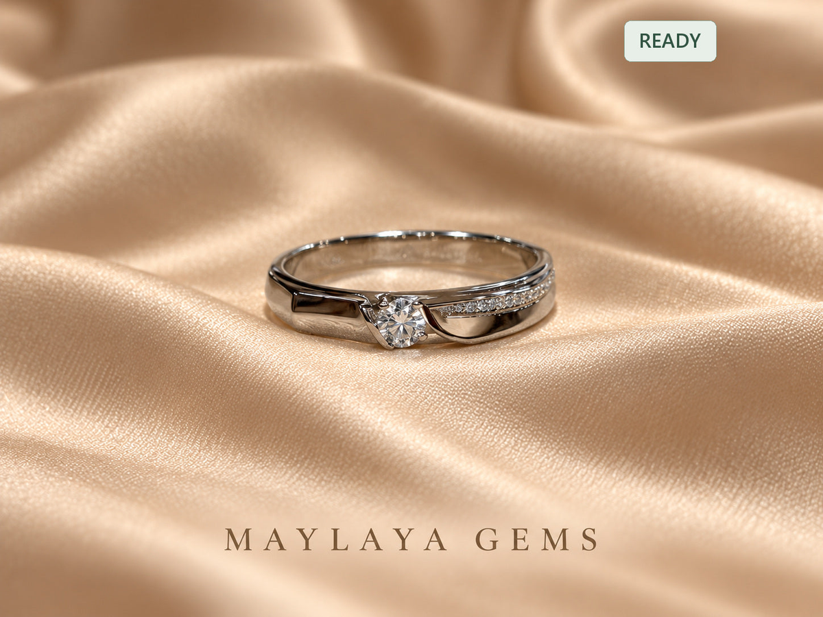 Maylaya gems f011 9k gold round diamond ring