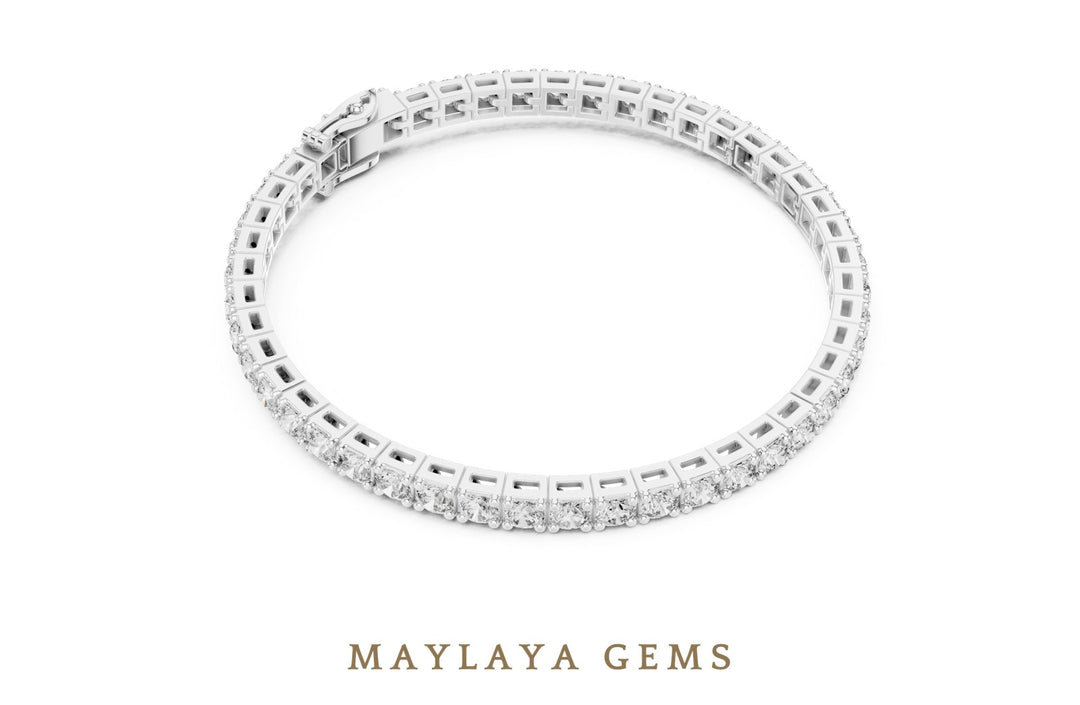 Maylaya Gems lab-grown diamond bracelet in white gold