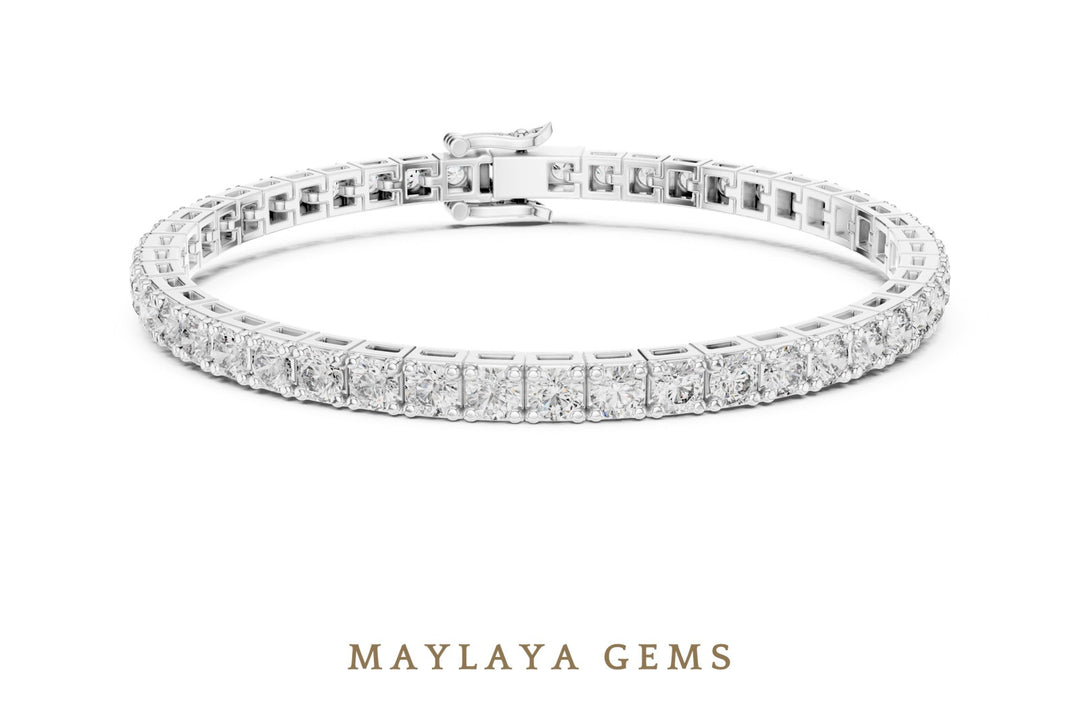 Maylaya Gems lab-grown diamond bracelet in white gold