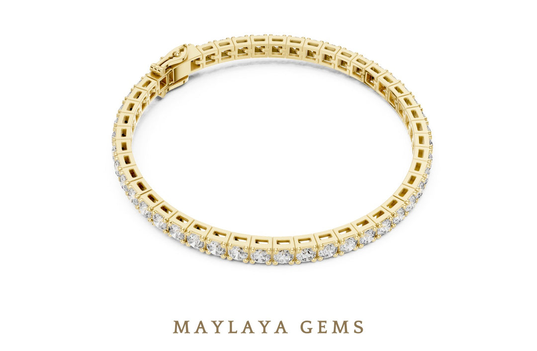Maylaya Gems lab-grown diamond bracelet in yellow gold