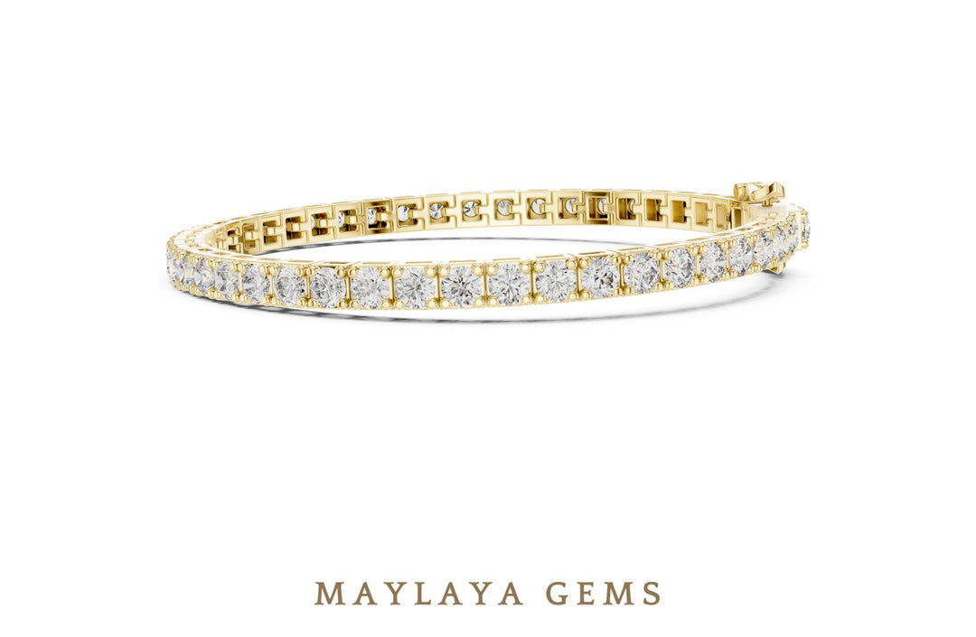 Maylaya Gems lab-grown diamond bracelet in yellow gold