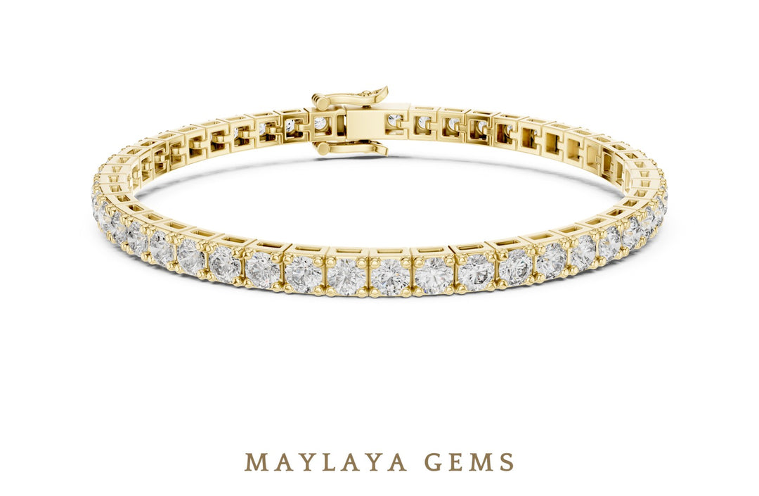 Maylaya Gems lab-grown diamond bracelet in yellow gold
